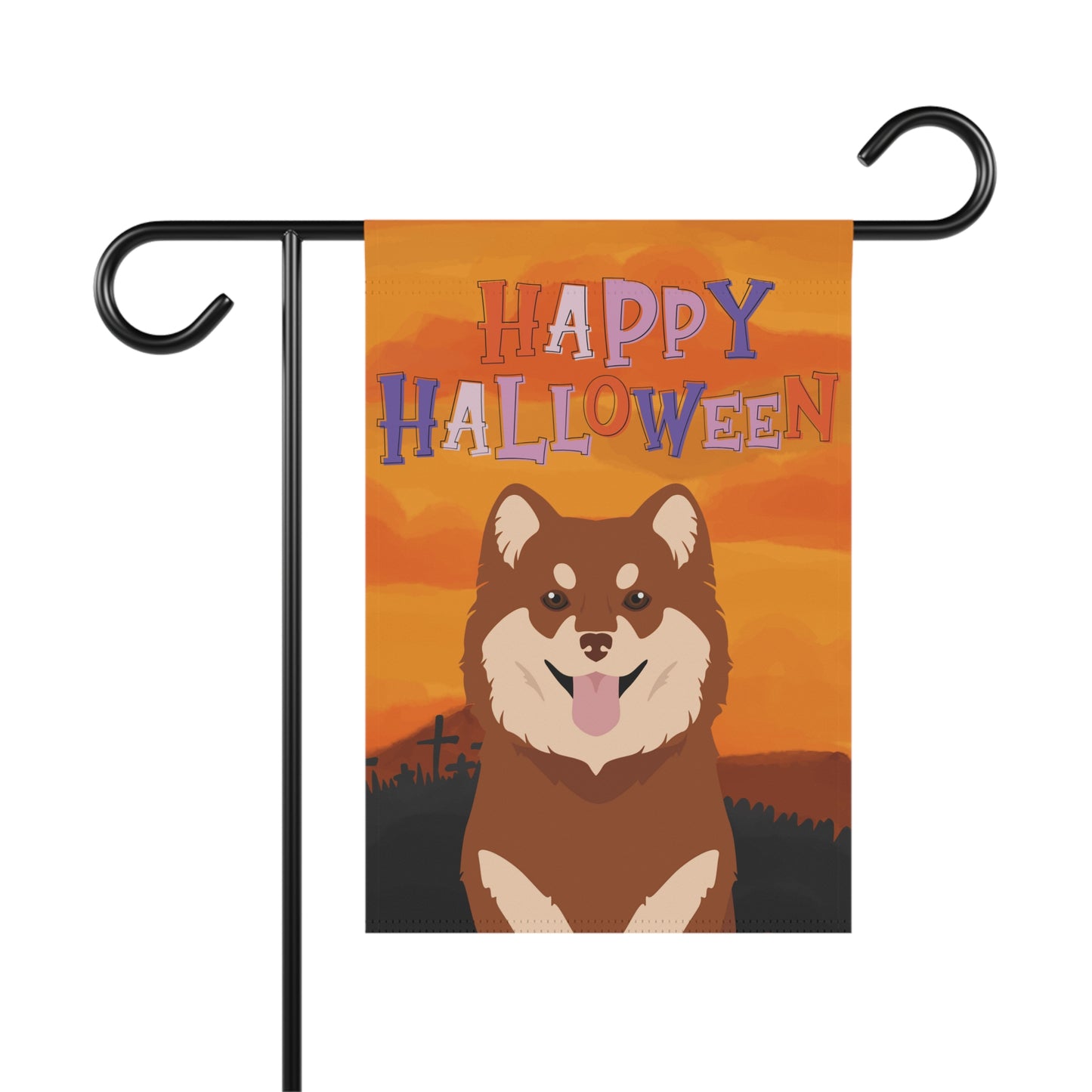 Finnish Lapphund Dog Halloween Garden Flag