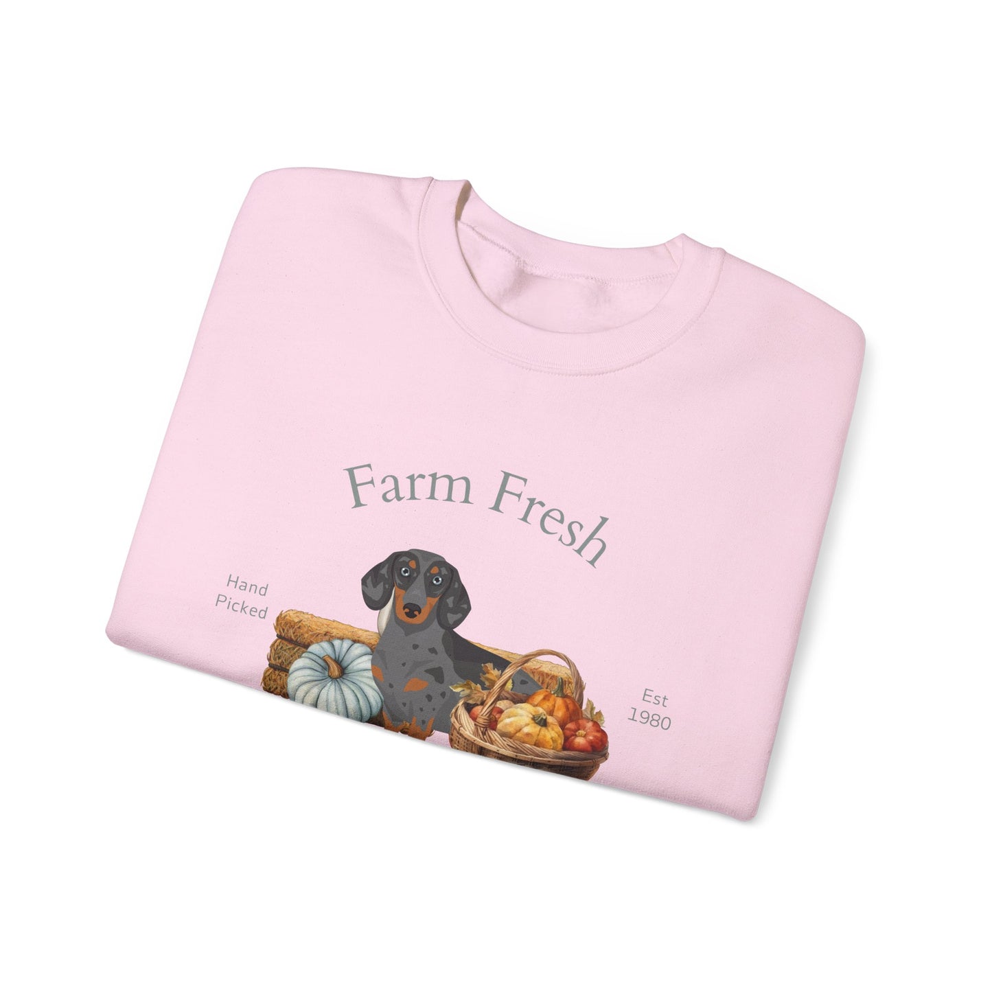 Dachshund Dog Fall Farm Fresh Unisex Heavy Blend Crewneck Sweatshirt