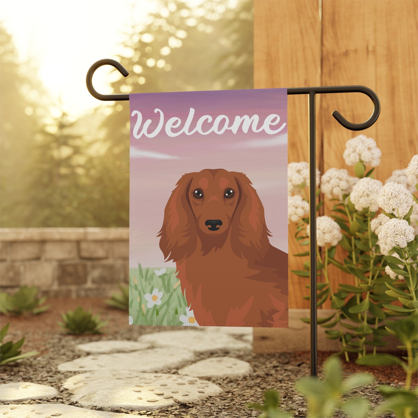 Dachshund Dog Welcome Garden Flag