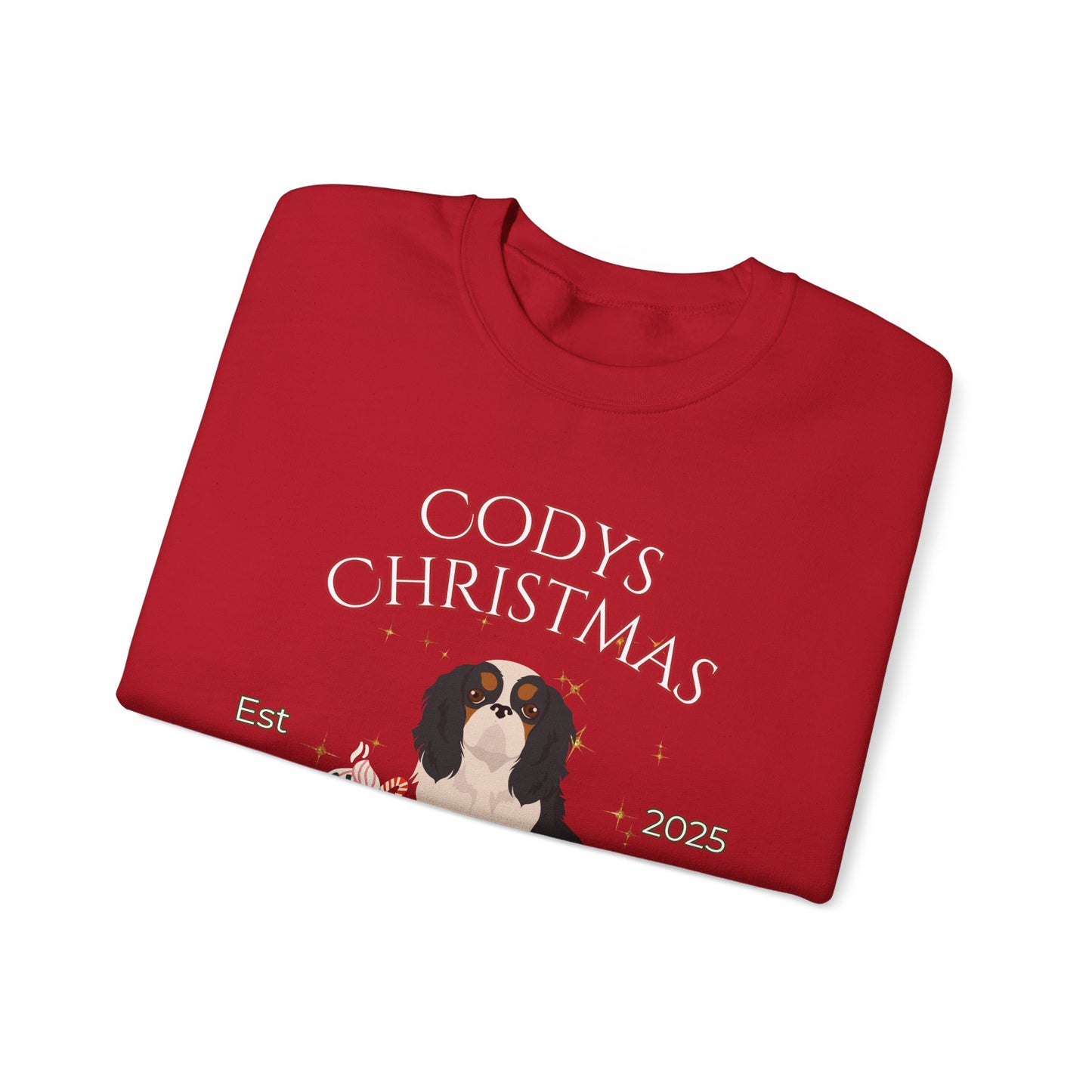 English Toy Spaniel Dog Christmas Social Club Unisex Heavy Blend Crewneck Sweatshirt Custom Name
