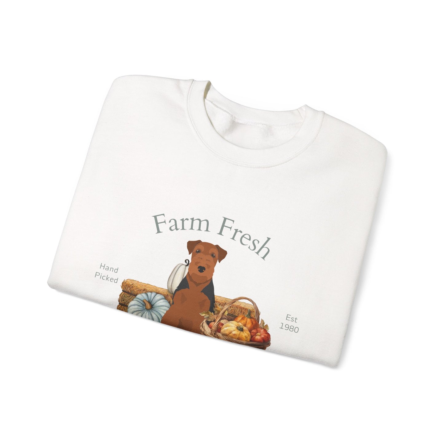Welsh Terrier Dog Fall Farm Fresh Unisex Heavy Blend Crewneck Sweatshirt