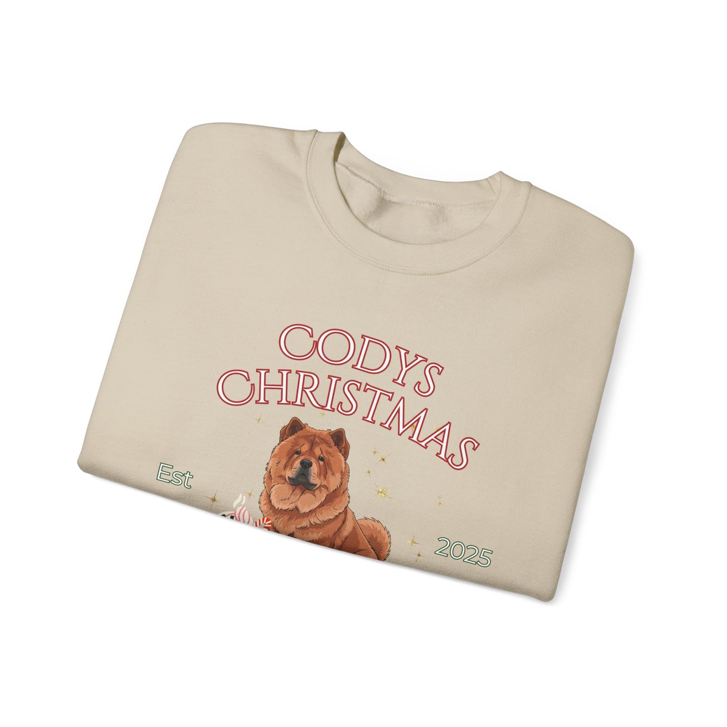Chow Chow Dog Christmas Social Club Unisex Heavy Blend Crewneck Sweatshirt Custom Name