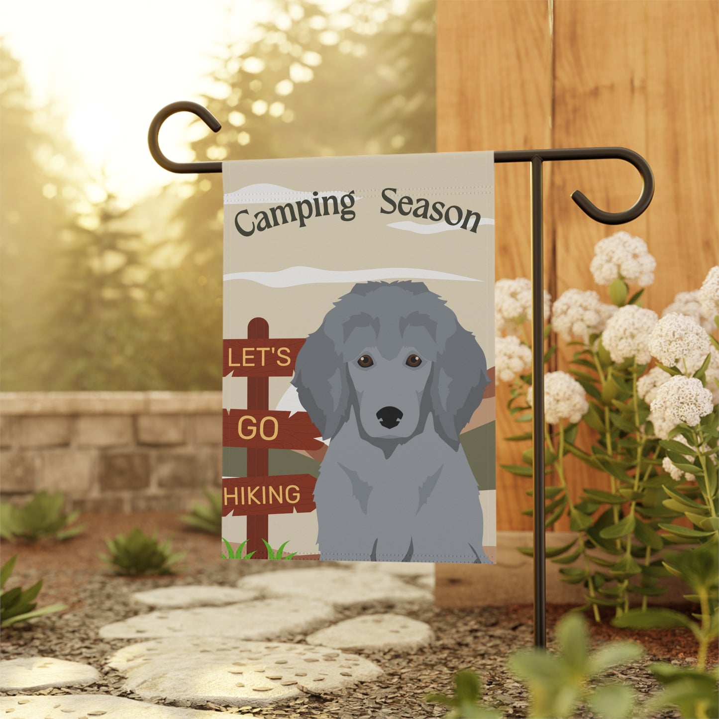 Poodle Dog Camping Garden Flag