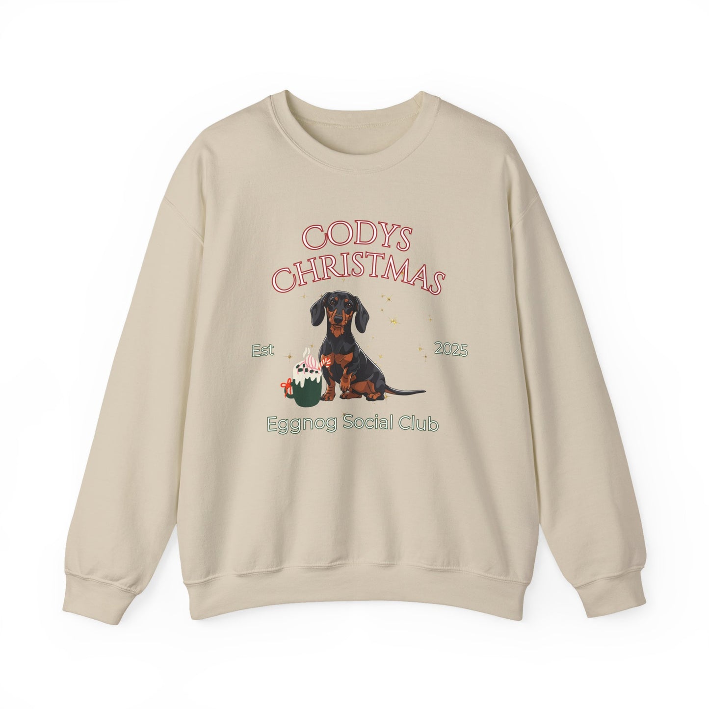Dachshund Dog Christmas Social Club Unisex Heavy Blend Crewneck Sweatshirt Custom Name