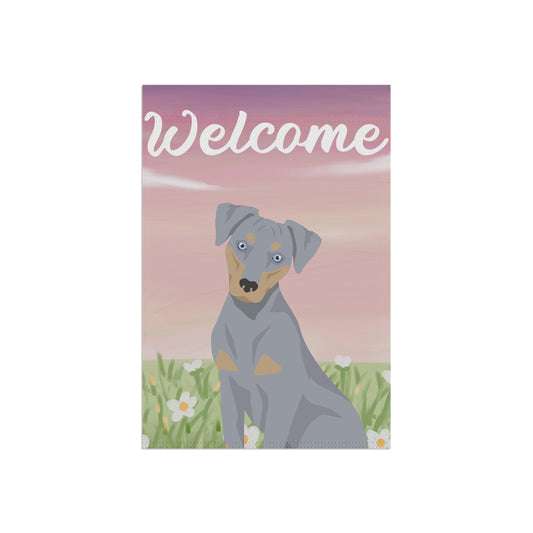 Blue Lacy Dog Welcome Garden Flag