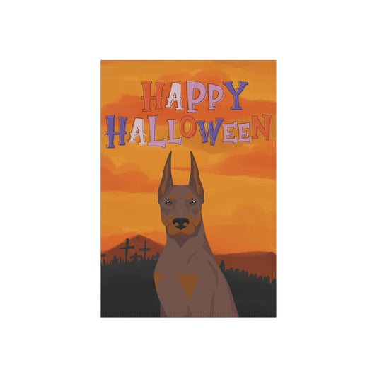 Doberman Pinscher Dog Halloween Garden Flag