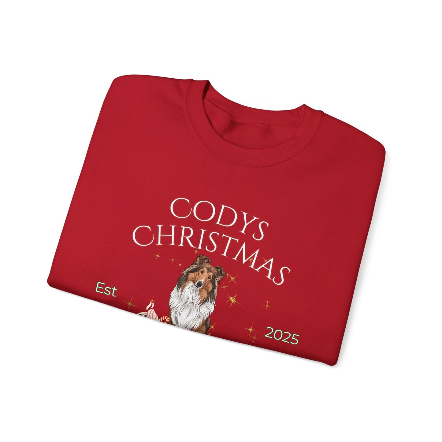 Collie Dog Christmas Social Club Unisex Heavy Blend Crewneck Sweatshirt Custom Name