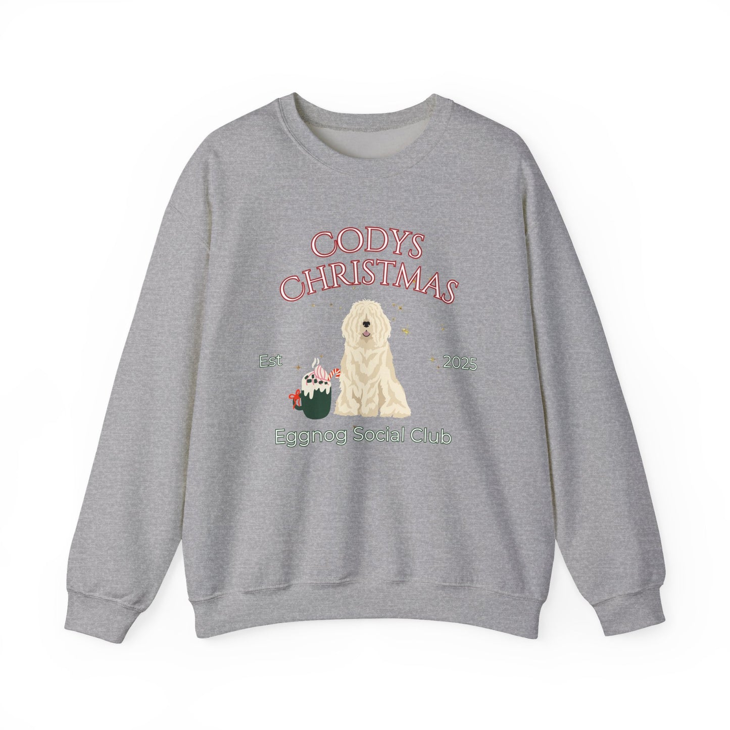 Komondor Dog Christmas Social Club Unisex Heavy Blend Crewneck Sweatshirt Custom Name