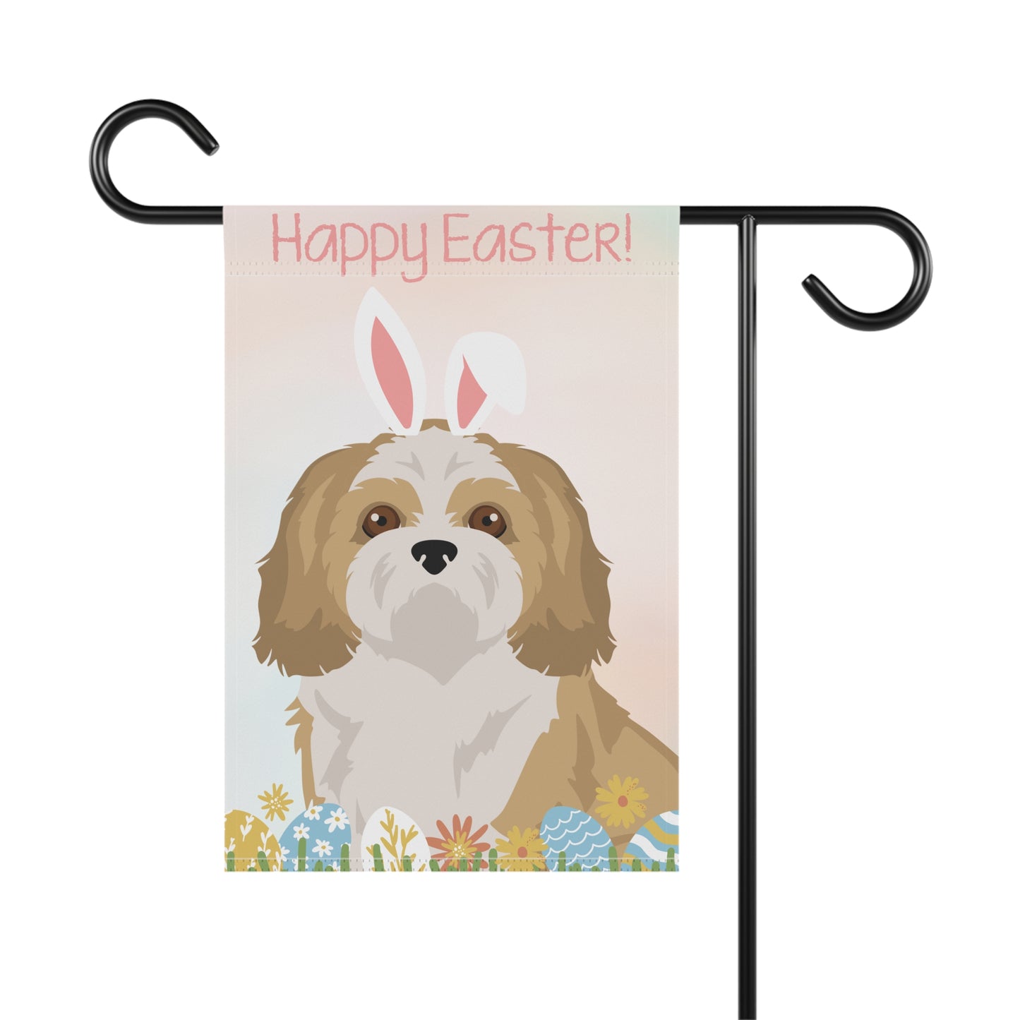Shih Tzu Dog Happy Easter Garden Flag