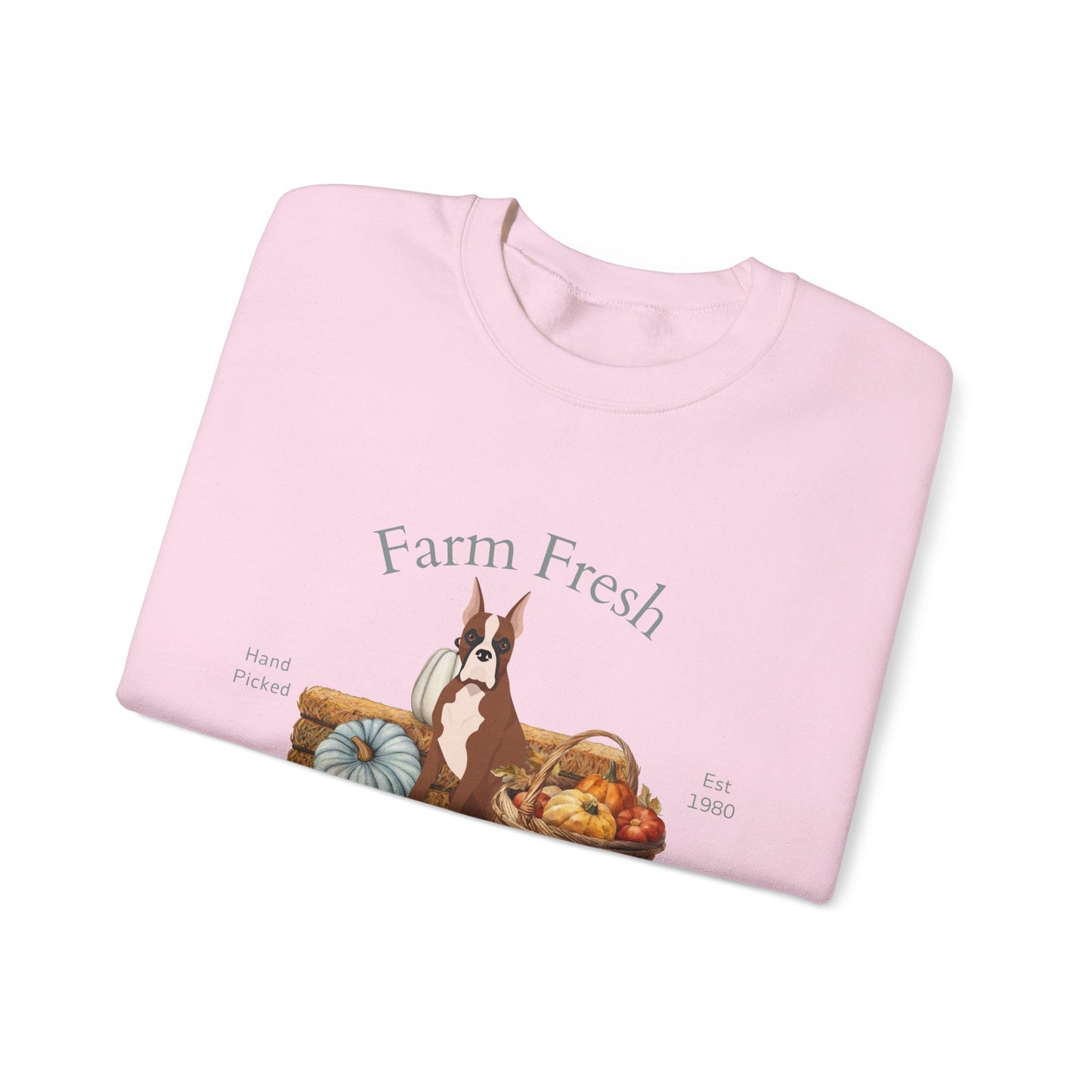Boxer Dog Fall Farm Fresh Unisex Heavy Blend Crewneck Sweatshirt