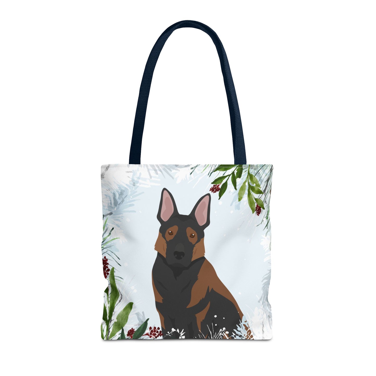 German Shepherd Dog Christmas Holiday Tote Bag 16x16
