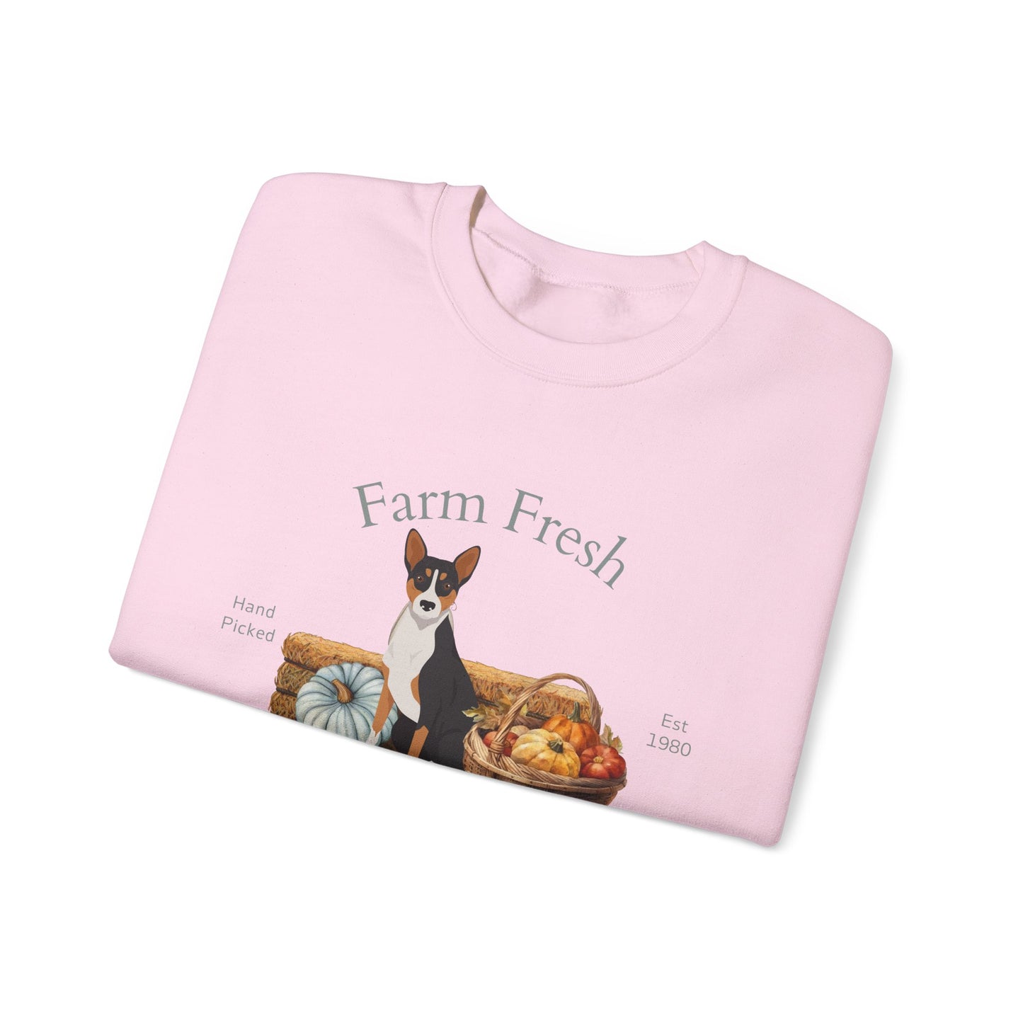 Basenji Dog Fall Farm Fresh Unisex Heavy Blend Crewneck Sweatshirt