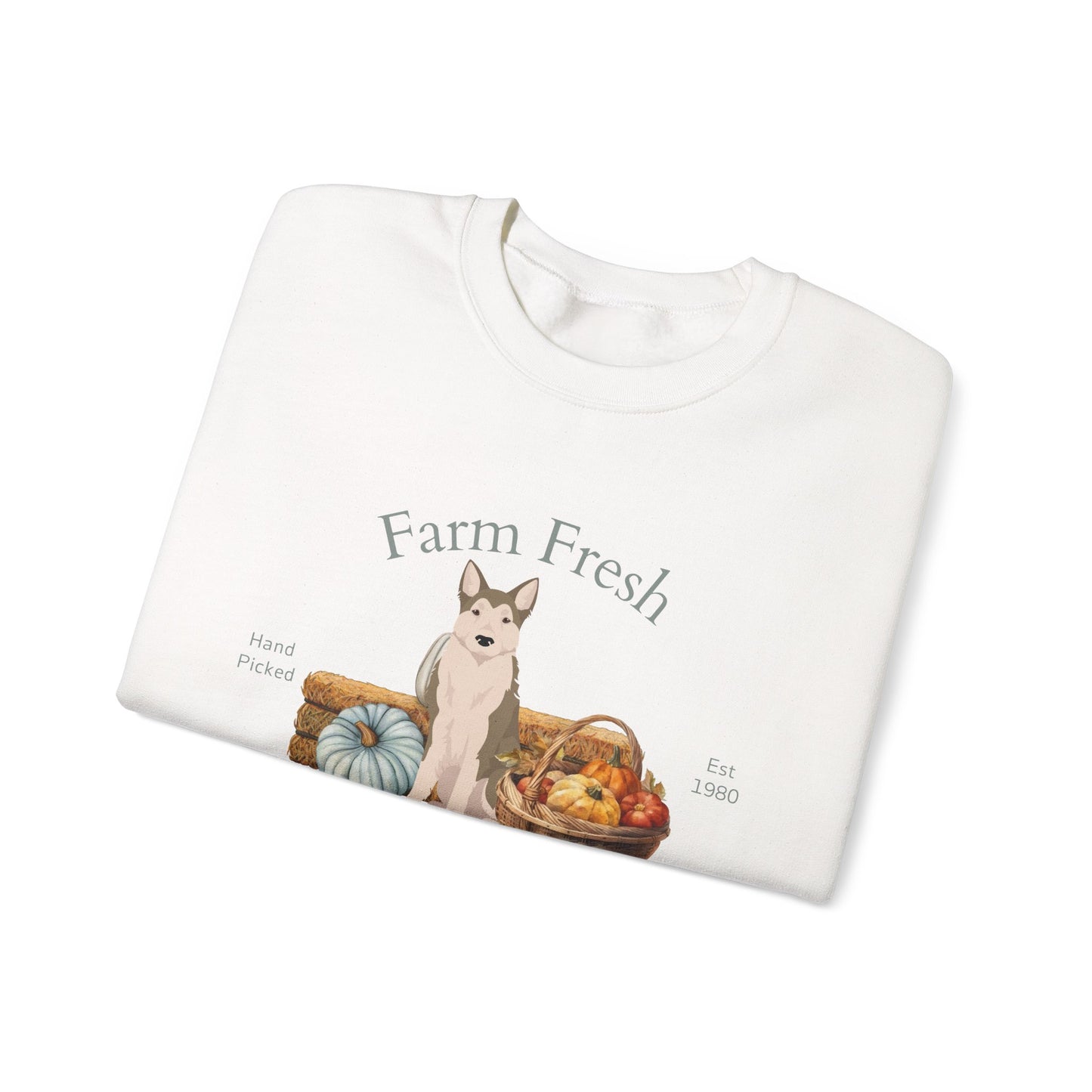 West Siberian Laika Dog Fall Farm Fresh Unisex Heavy Blend Crewneck Sweatshirt