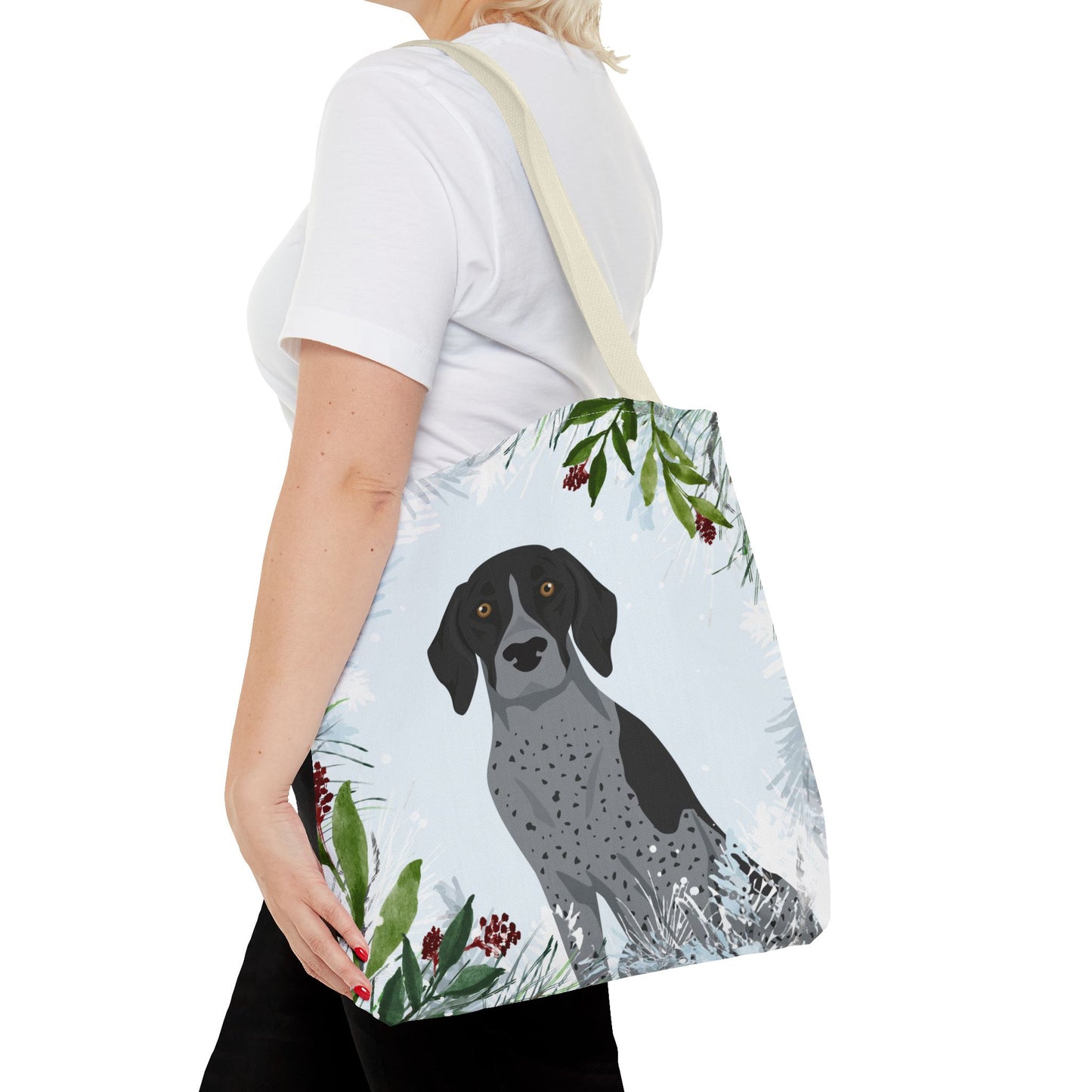 German Shorthaired Pointer Dog Christmas Holiday Tote Bag 16x16