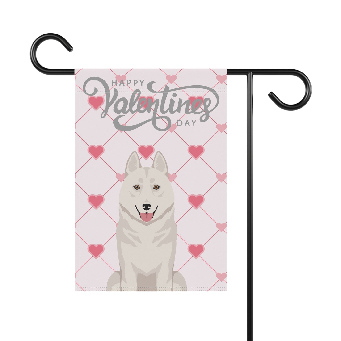 Siberian Husky Dog Valentines Day Garden Flag