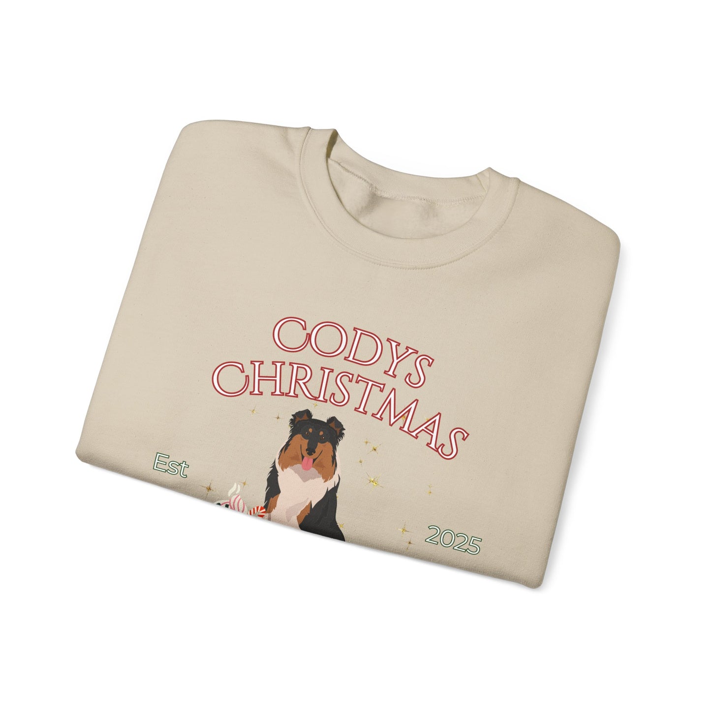 Collie Dog Christmas Social Club Unisex Heavy Blend Crewneck Sweatshirt Custom Name