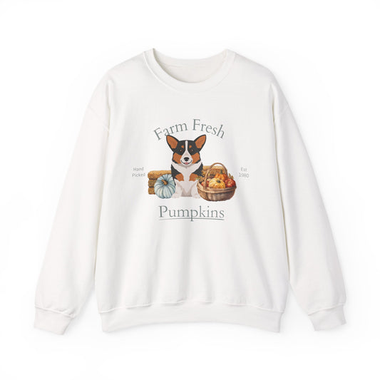 Pembroke Welsh Corgi Dog Fall Farm Fresh Unisex Heavy Blend Crewneck Sweatshirt