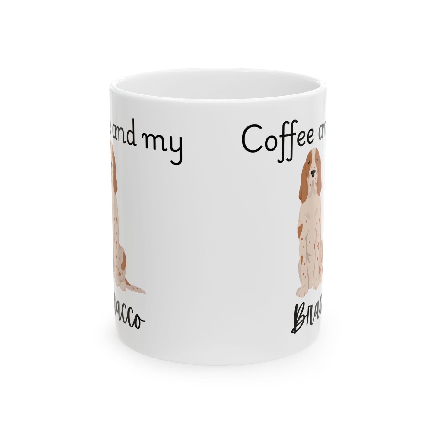 Coffee and My Bracco Ceramic Mug | Dog Lover Gift, Pet Owner Cup, Cute Mug for Dog Moms, Funny Mug for Coffee Lovers