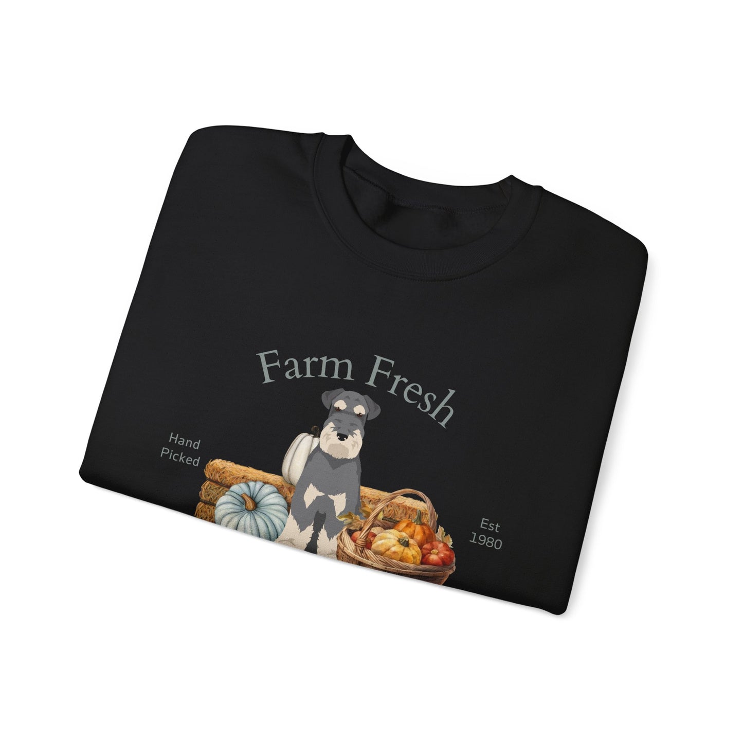 Schnauzer Dog Fall Farm Fresh Unisex Heavy Blend Crewneck Sweatshirt