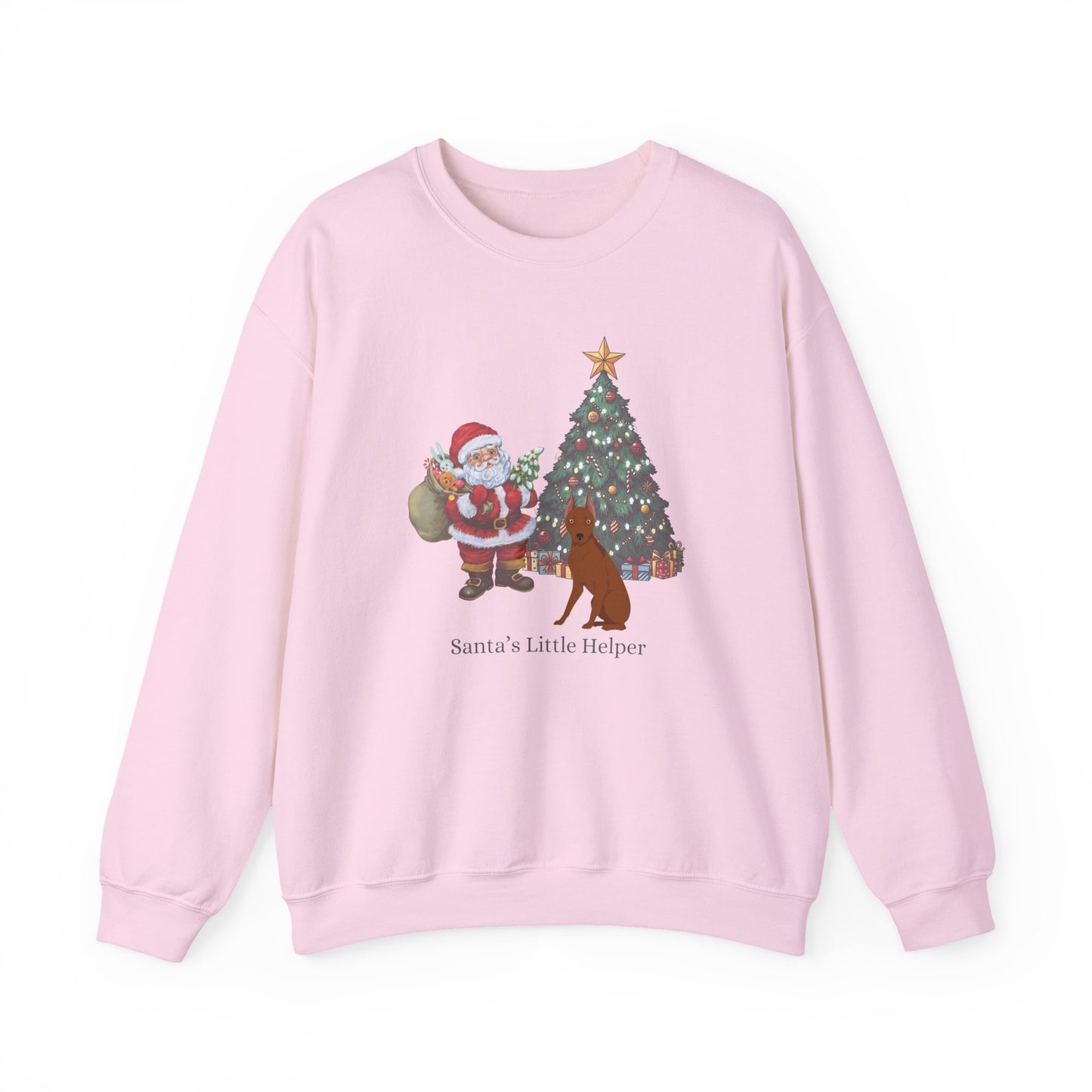 Miniature Pinscher Dog Santa's Little Helper Unisex Heavy Blend Crewneck Sweatshirt
