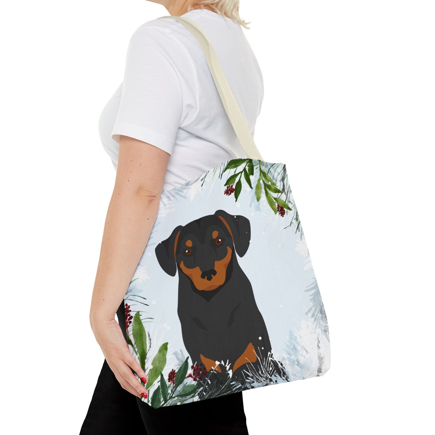 Austrian Pinscher Dog Christmas Holiday Tote Bag 16x16
