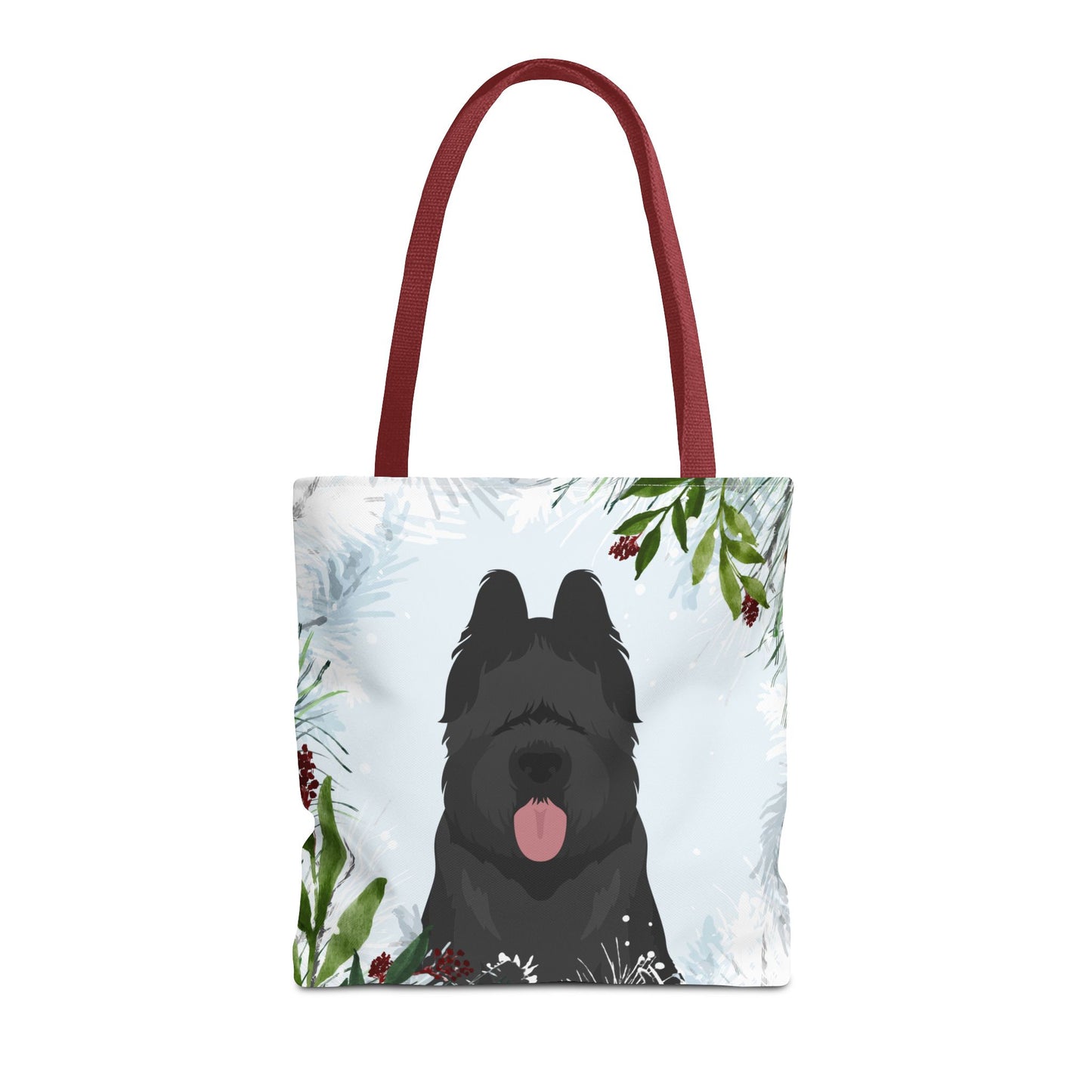 Briard Dog Christmas Holiday Tote Bag 16x16