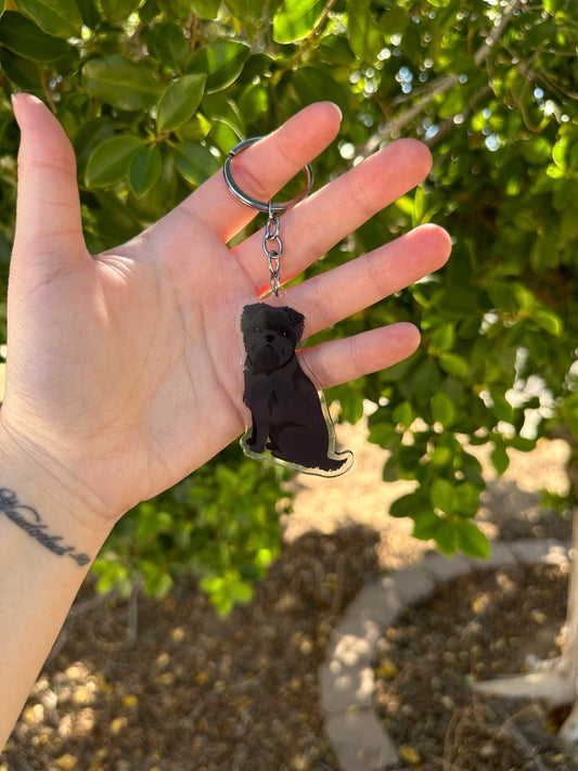 Affenpinscher Dog 2.5in Acrylic Keychain