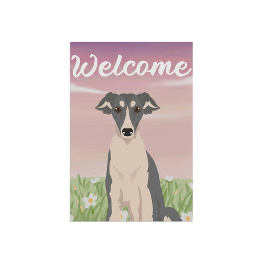 Silken Windhound Dog Welcome Garden Flag
