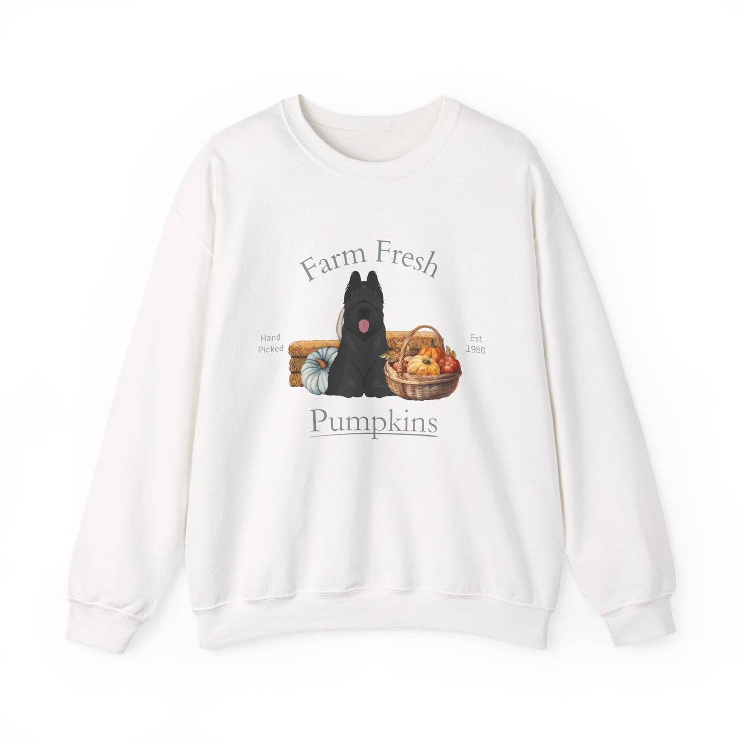 Briard Dog Fall Farm Fresh Unisex Heavy Blend Crewneck Sweatshirt