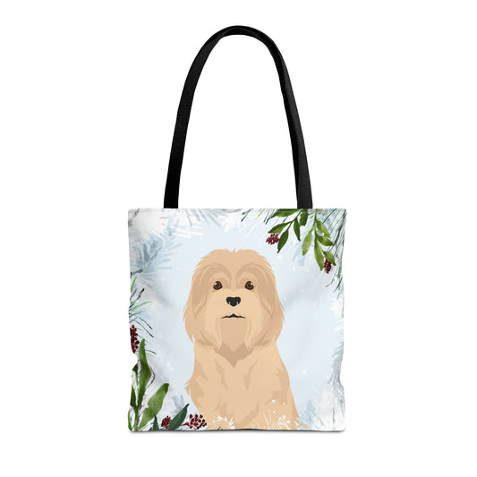 Lowchen Dog Christmas Holiday Tote Bag 16x16