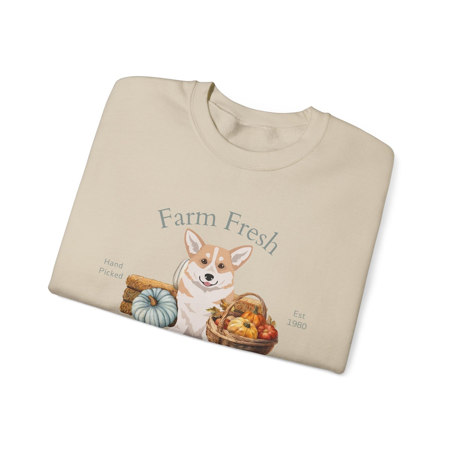 Pembroke Welsh Corgi Dog Fall Farm Fresh Unisex Heavy Blend Crewneck Sweatshirt