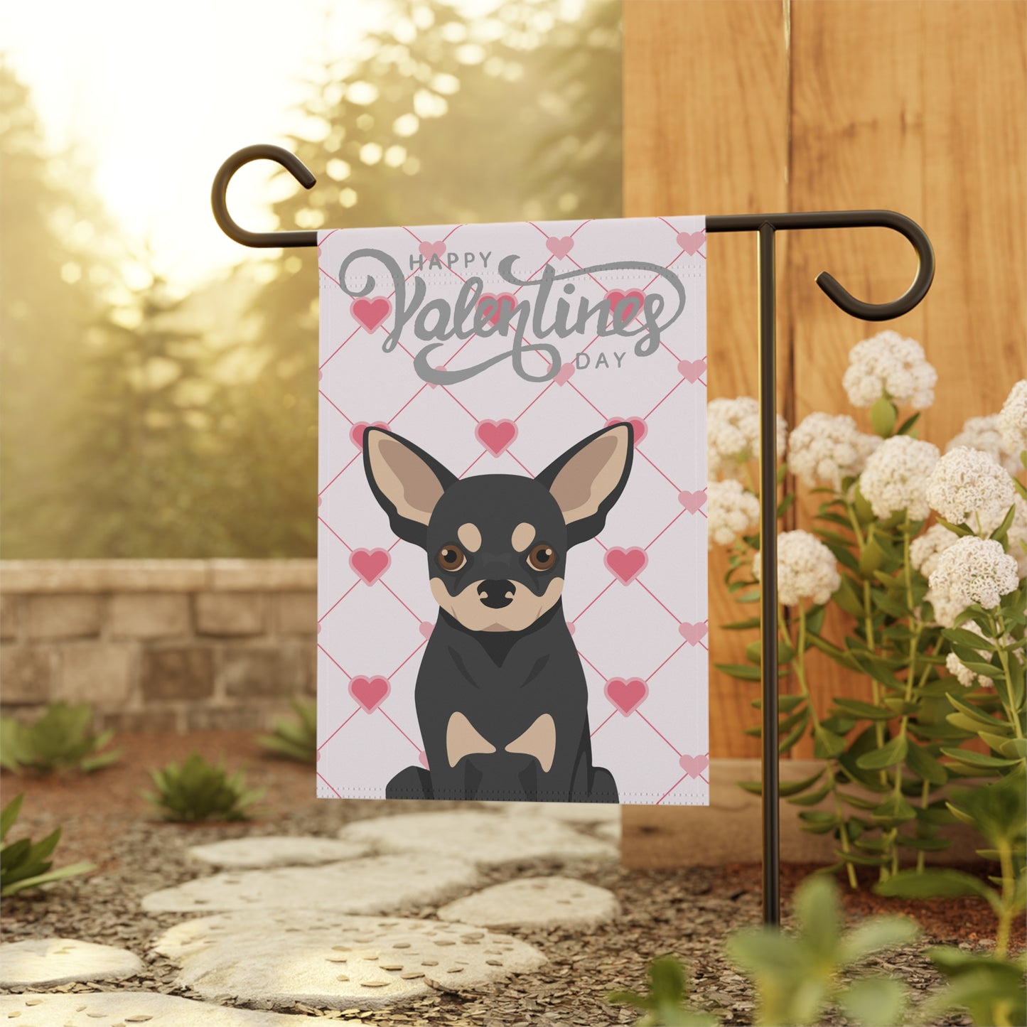 Chihuahua Dog Valentines Day Garden Flag