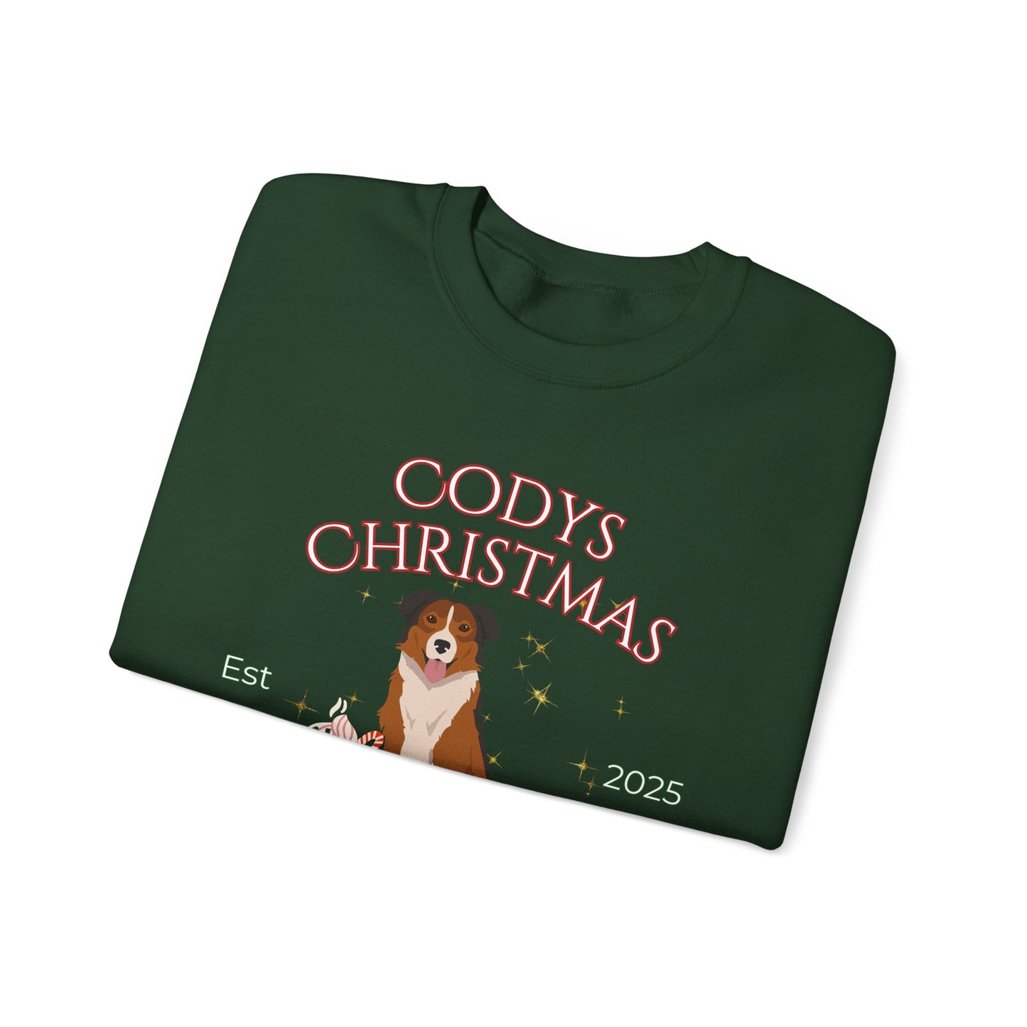 English Shepherd Dog Christmas Social Club Unisex Heavy Blend Crewneck Sweatshirt Custom Name