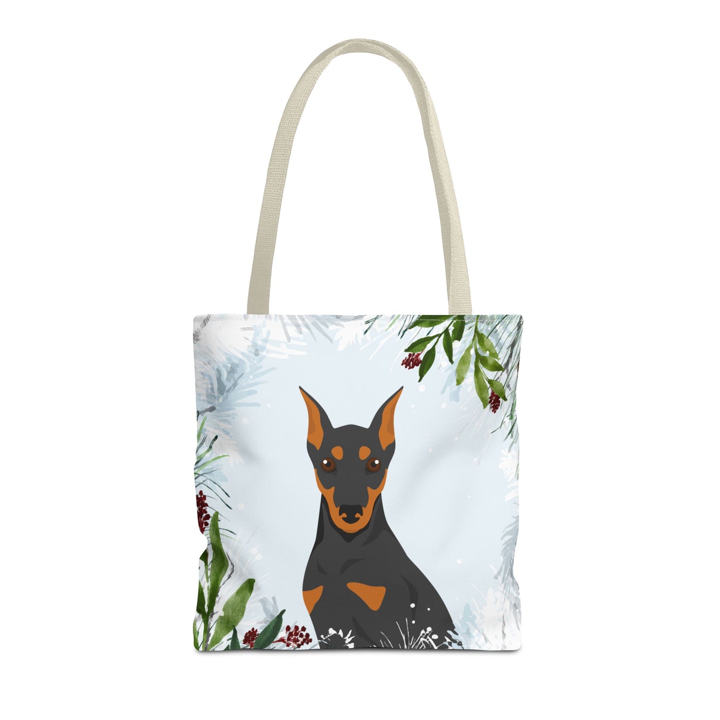 German Pinscher Dog Christmas Holiday Tote Bag 16x16