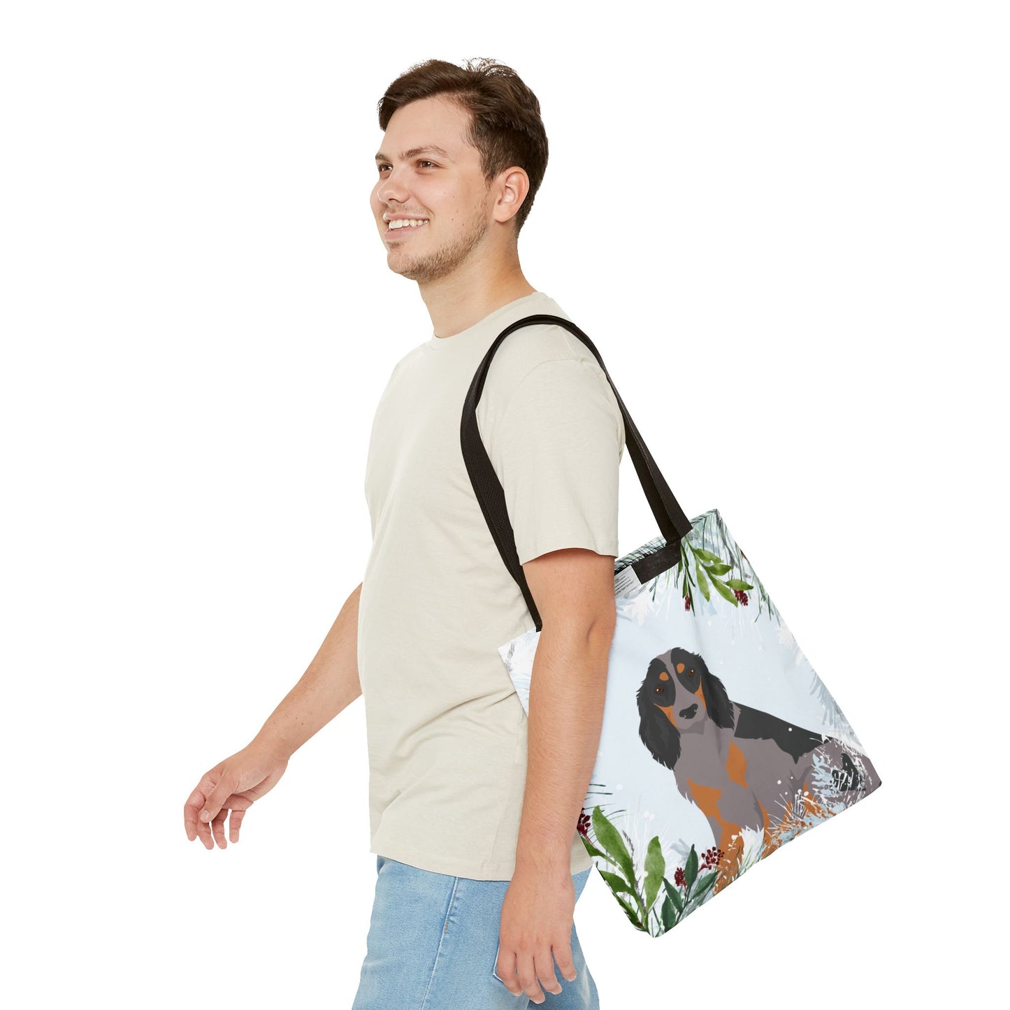 Picardy Spaniel Dog Christmas Holiday Tote Bag 16x16