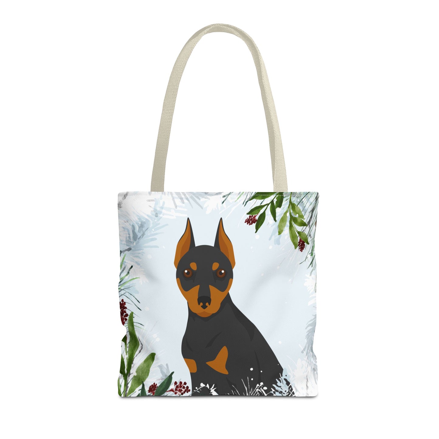 Miniature Pinscher Dog Christmas Holiday Tote Bag 16x16