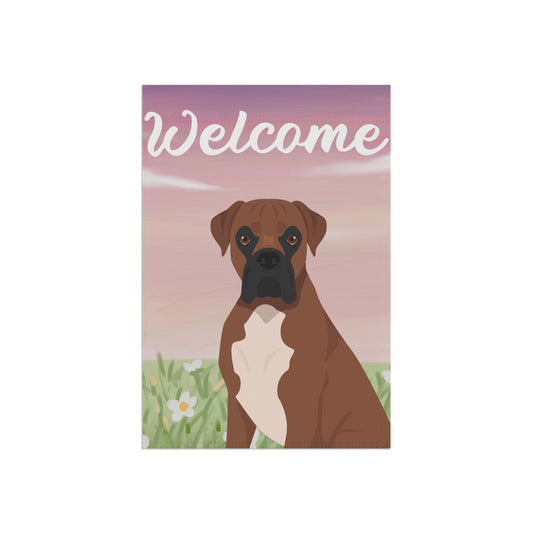 Boxer Dog Welcome Garden Flag