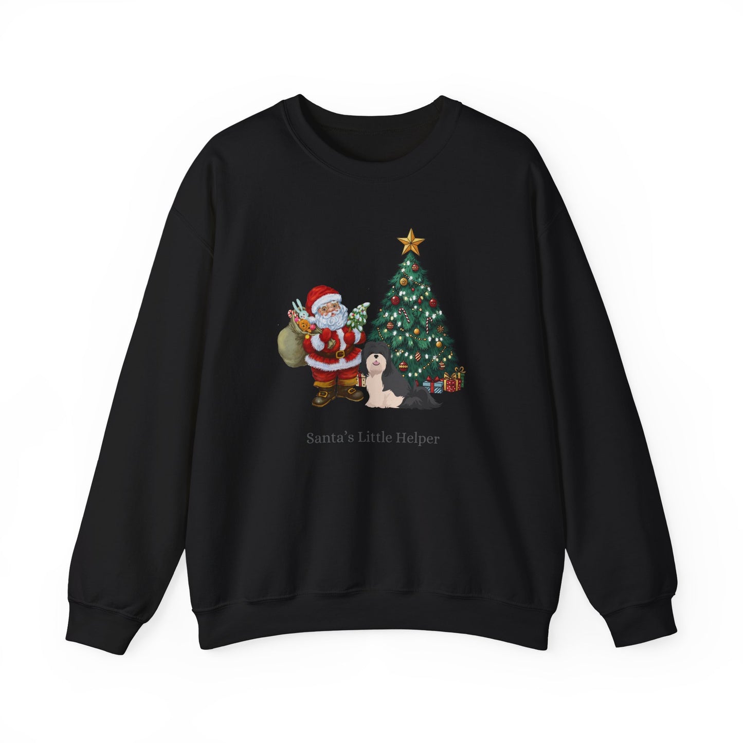 Lhasa Apso Dog Santa's Little Helper Unisex Heavy Blend Crewneck Sweatshirt