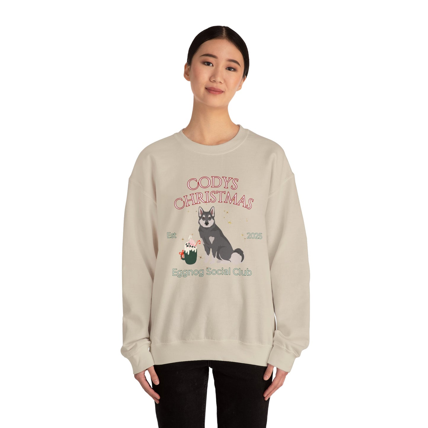 East Siberian Laika Dog Christmas Social Club Unisex Heavy Blend Crewneck Sweatshirt Custom Name