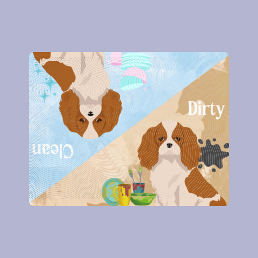Cavalier King Charles Spaniel Dog Clean & Dirty Fridge Magnet Set 3 Pack