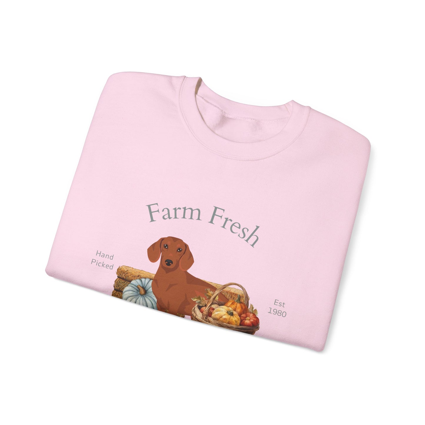 Dachshund Dog Fall Farm Fresh Unisex Heavy Blend Crewneck Sweatshirt