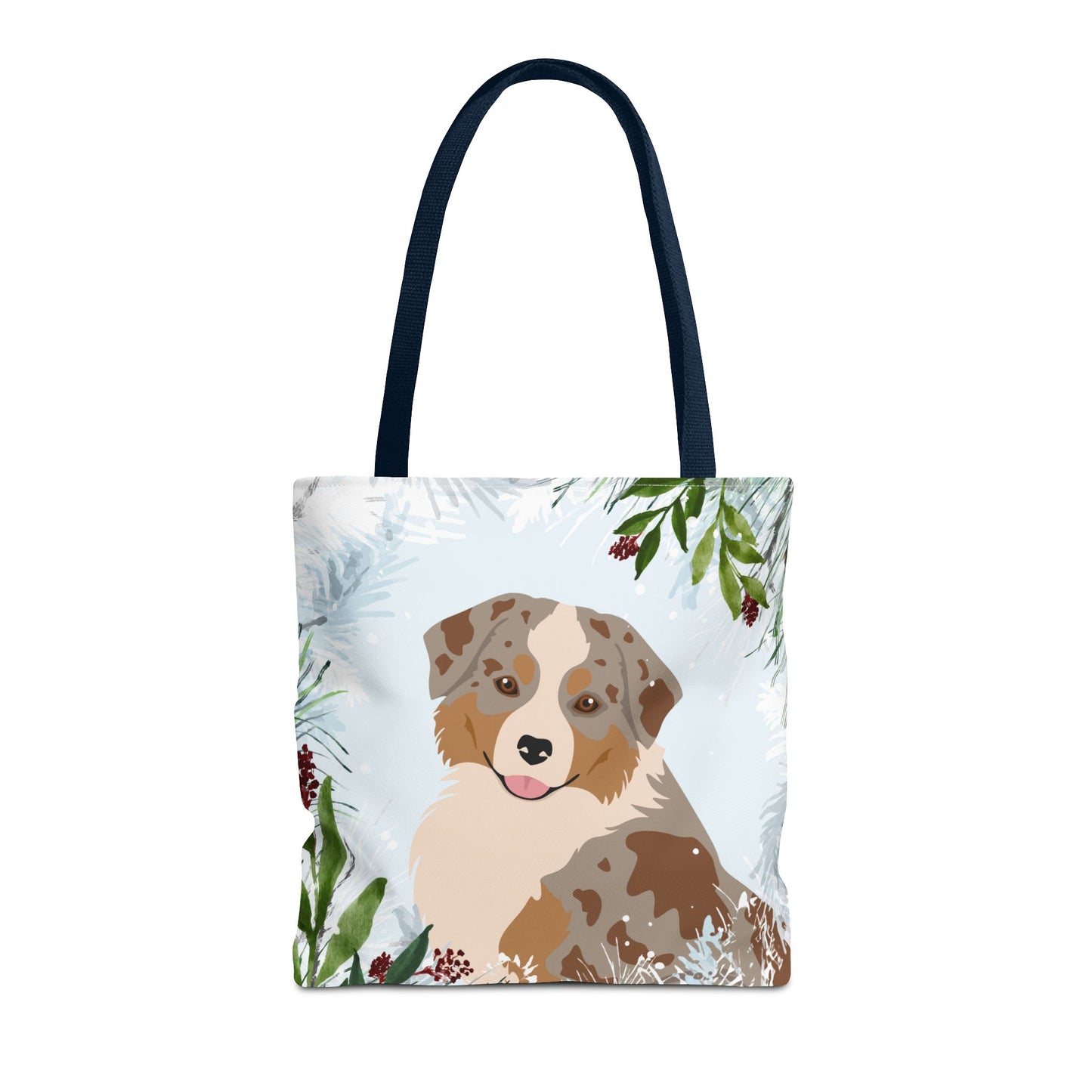 Miniature American Shepherd Dog Christmas Holiday Tote Bag 16x16