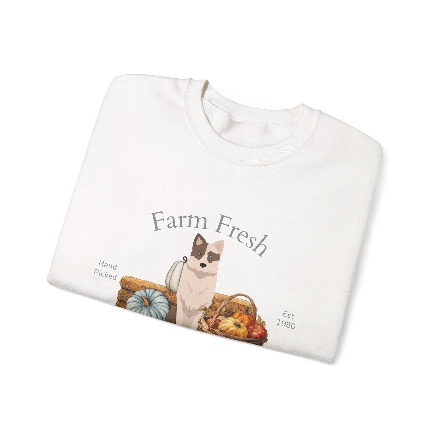Yakutian Laika Dog Fall Farm Fresh Unisex Heavy Blend Crewneck Sweatshirt