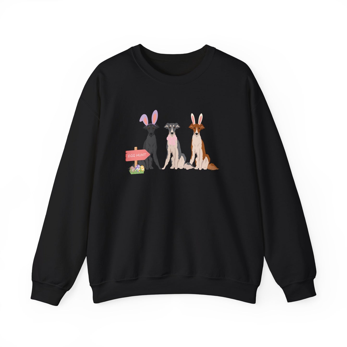 Silken Windhound Dog Easter Unisex Heavy Blend Crewneck Sweatshirt, easter, Cute Dog Mom Gift