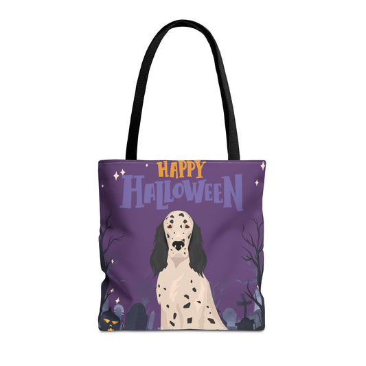 English Setter Dog Happy Halloween Tote Bag 16x16