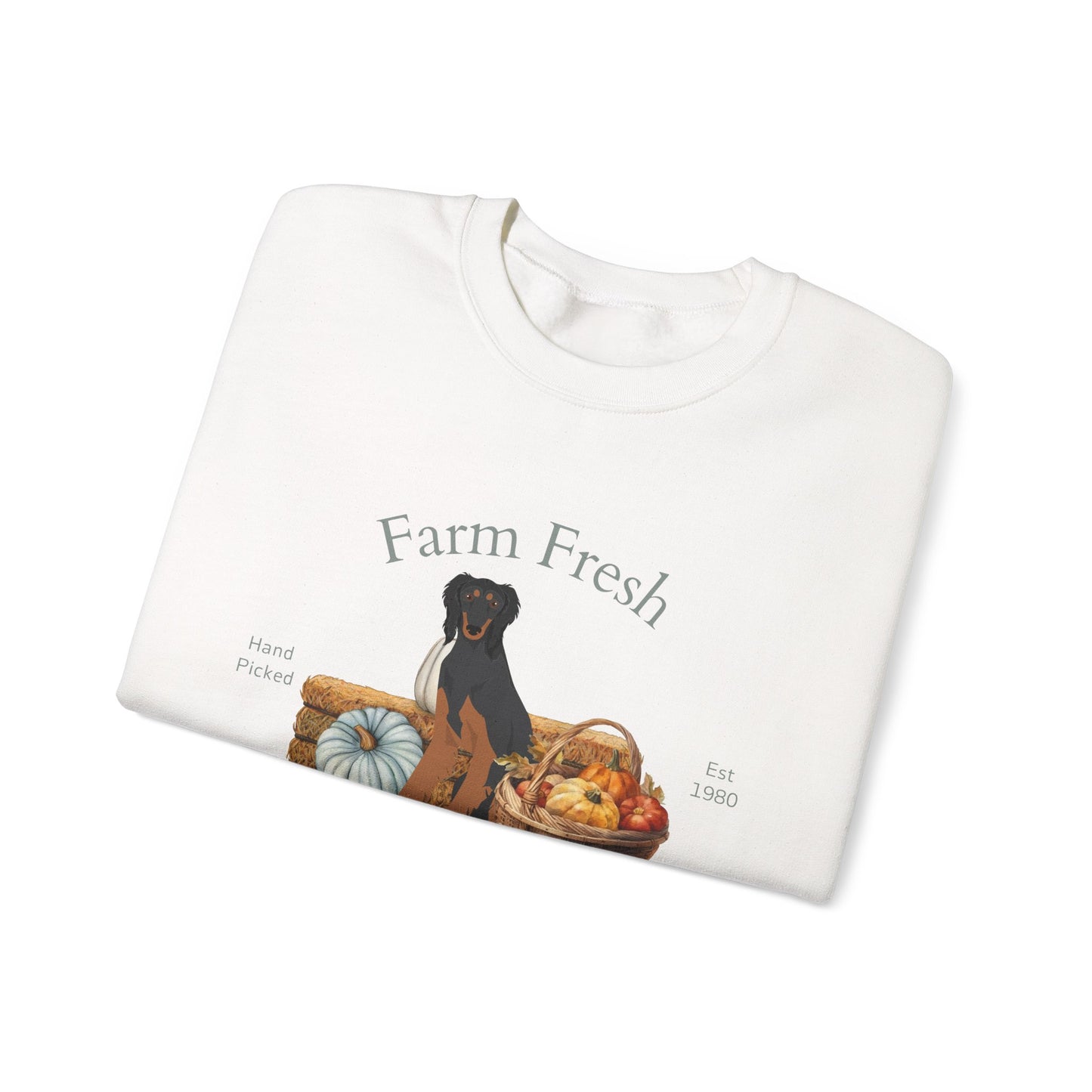 Saluki Dog Fall Farm Fresh Unisex Heavy Blend Crewneck Sweatshirt