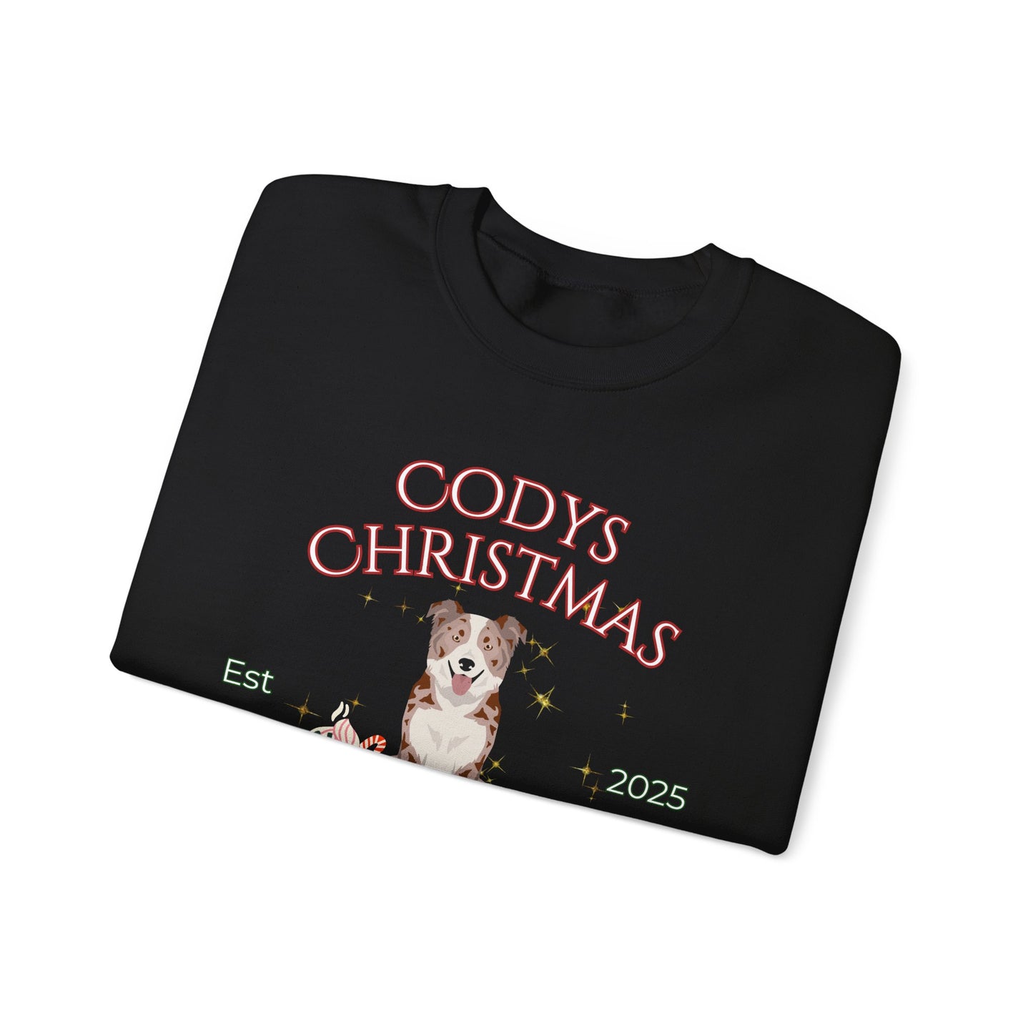 Border Collie Dog Christmas Social Club Unisex Heavy Blend Crewneck Sweatshirt Custom Name
