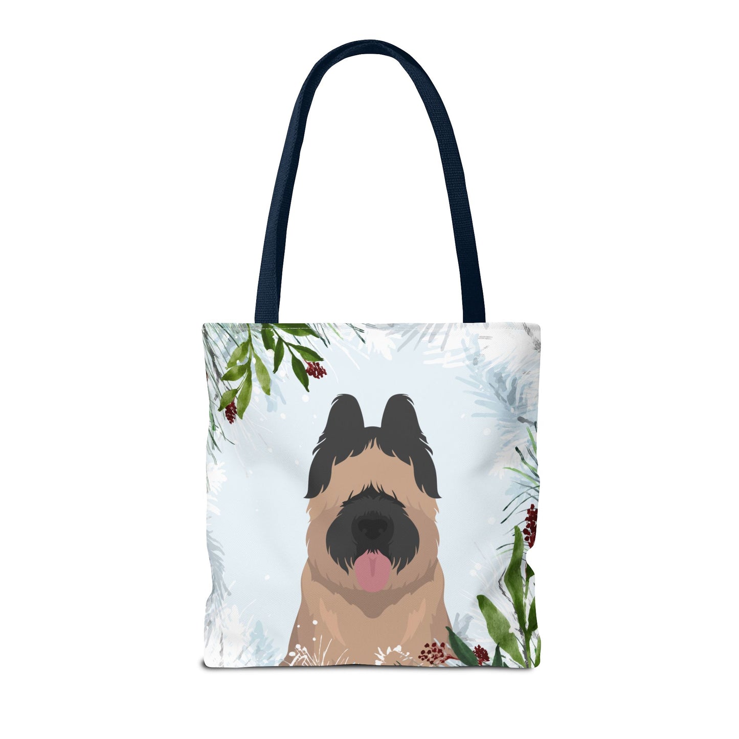 Briard Dog Christmas Holiday Tote Bag 16x16