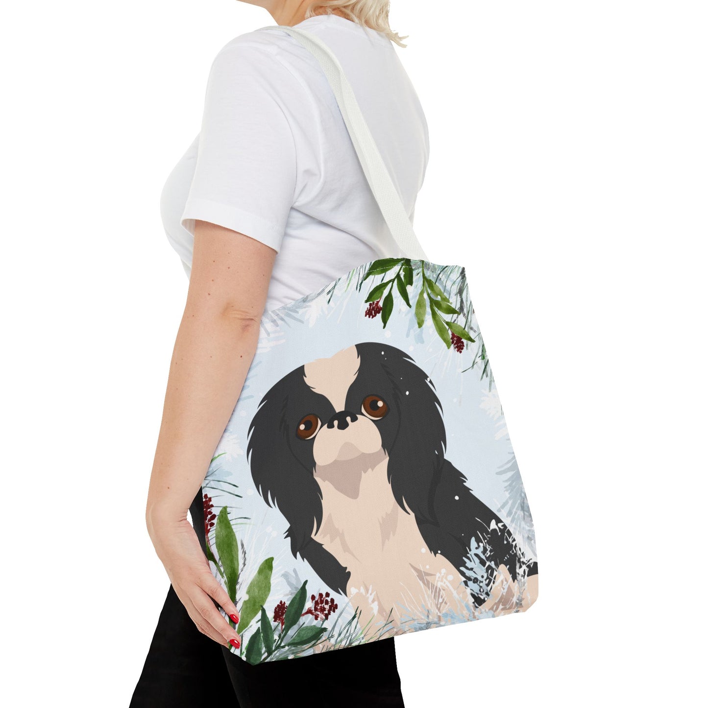 Japanese Chin Dog Christmas Holiday Tote Bag 16x16