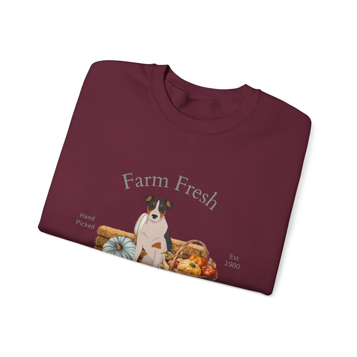 Parson Russell Terrier Dog Fall Farm Fresh Unisex Heavy Blend Crewneck Sweatshirt